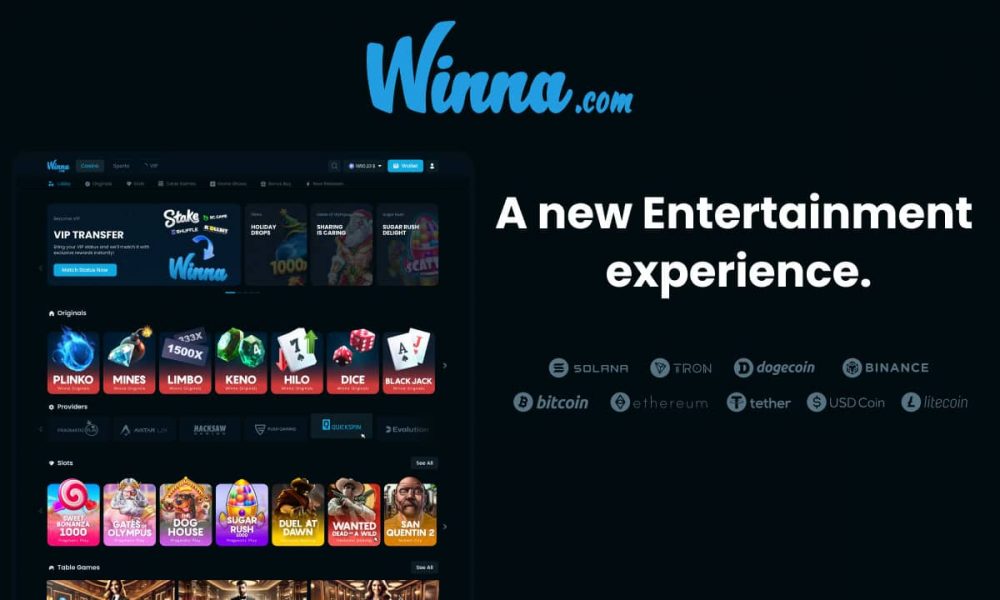 New Crypto Casino Platform Winna.com Secures $15 Million in
Seed Funding