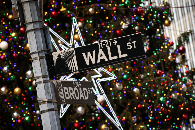 Wall Street advances in short Christmas Eve session on
megacap gains