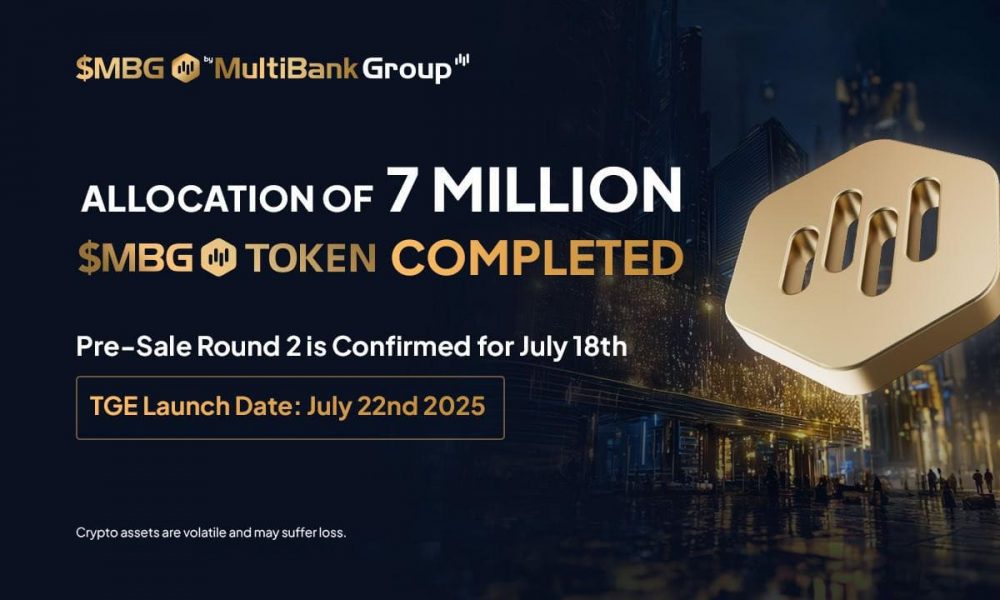 MultiBank Group Announces 7 Million $MBG Tokens Sold Out in
Under One Hour During Initial Pre-Sale